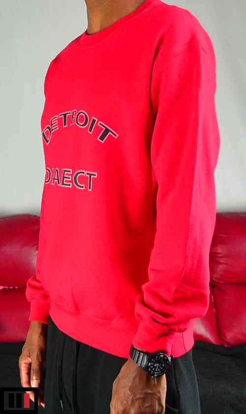 Image of "Detroit Dialect" Red sweatshirt (black, grey )