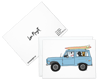 Great Dane Surfers in a Bronco Greeting Card