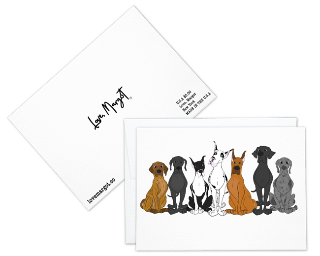 Great Danes in Every Color Greeting Card 
