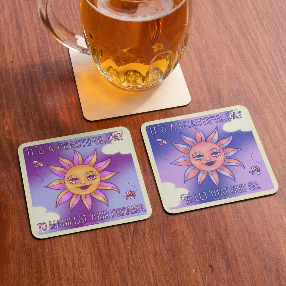 Image of IT'S A BEAUTIFUL DAY COASTER SET