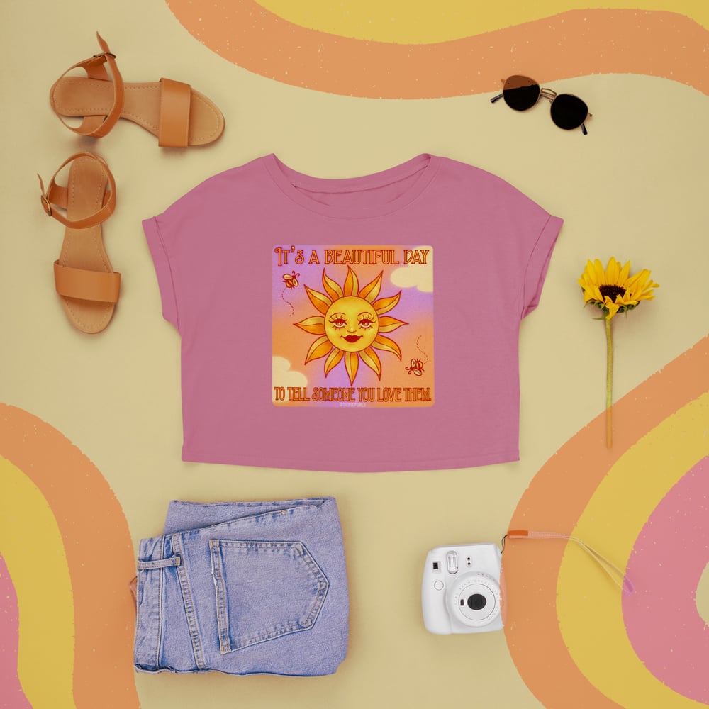 Image of IT’S A BEAUTIFUL DAY CROP TOP