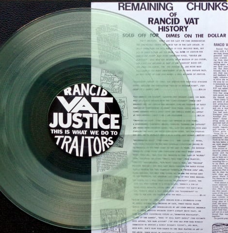 Rancid Vat - Justice This is What We Do to Traitors (Clear Vinyl) (Used, VG+/VG)