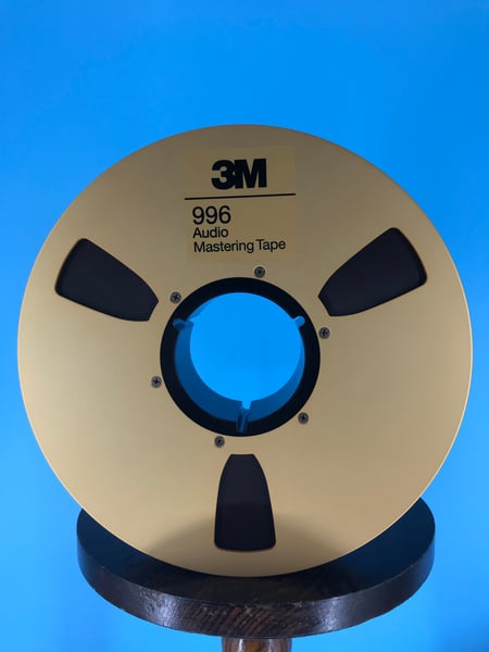 Image of 3M 996 2" x 2500' High Output Reel Tape On 10.5" Gold Reel in TapeCare Case One Pass -Used