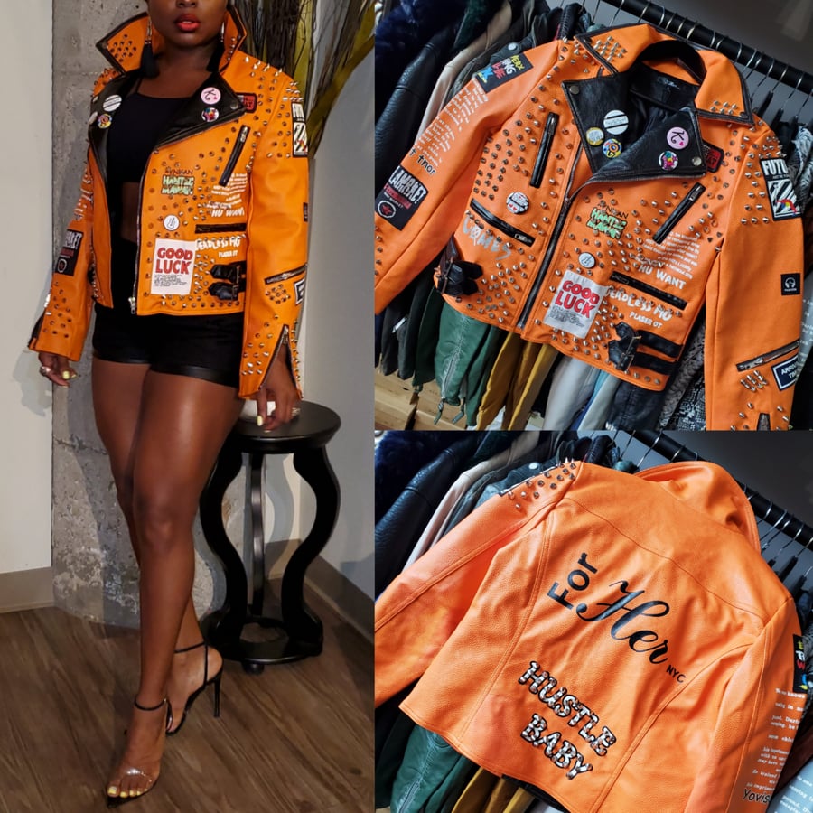 Image of The Good Intention Biker Jacket-Orange