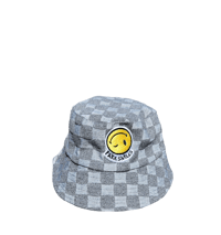 Grey checkered bucket hat 