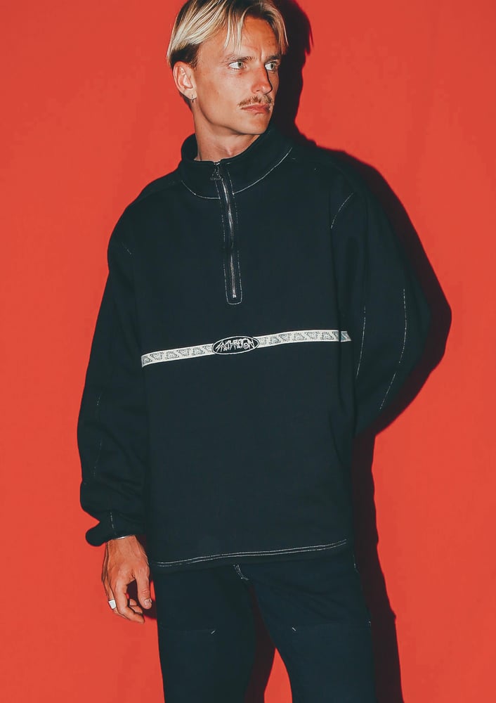 Image of Midnight Black - Quarter Zip Fleece