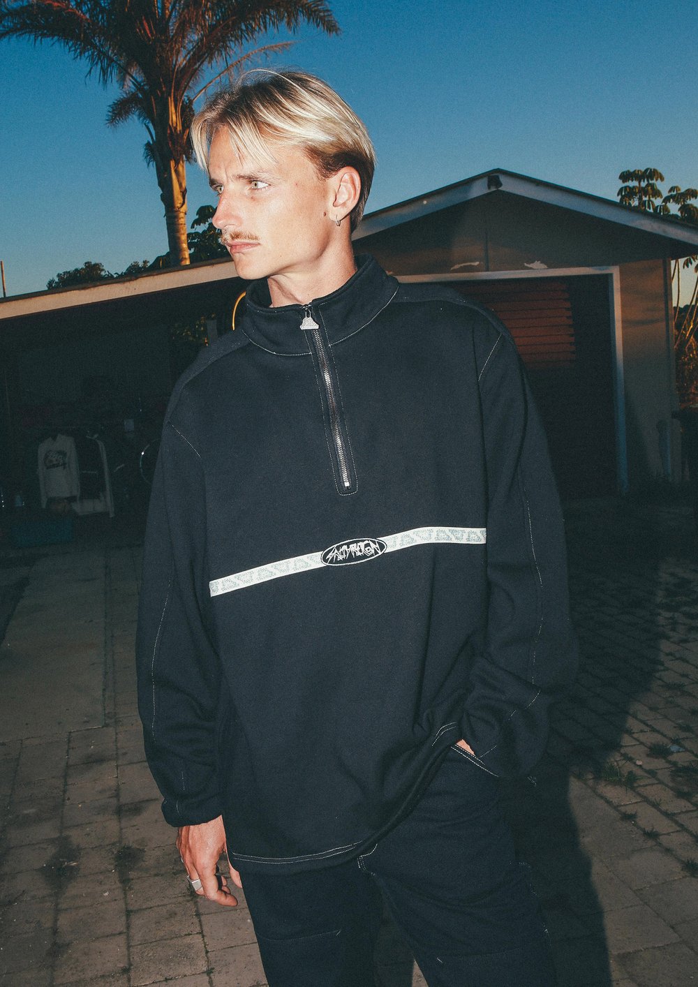 Image of Midnight Black - Quarter Zip Fleece