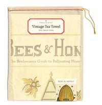Image 3 of Bees & Honey Print Cotton Tea Towel - Cavallini Collection