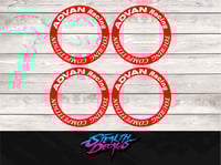 Image 2 of 17" ADVAN TOURING COMPETITION CENTRE RING Decals Stickers x 4 pcs