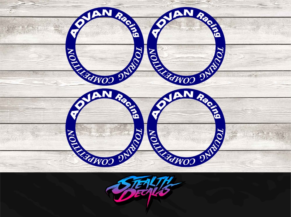 17 ADVAN TOURING COMPETITION CENTRE RING Decals Stickers x 4 pcs