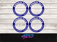 Image 1 of 17" ADVAN TOURING COMPETITION CENTRE RING Decals Stickers x 4 pcs