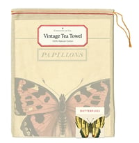 Image 3 of Butterflies Print Cotton Tea Towel - Cavallini Collection