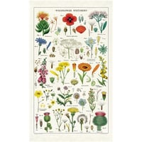 Image 1 of Wildflowers Print Cotton Tea Towel - Cavallini Collection