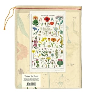 Image of Wildflowers Print Cotton Tea Towel - Cavallini Collection