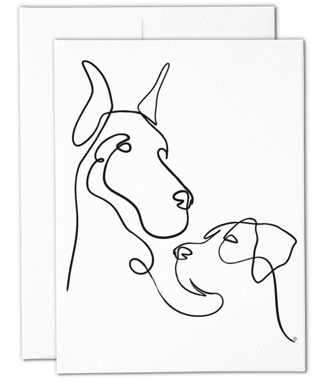 Fresh Ink Great Dane and Pup Greeting Card