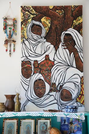 Image of Cinq femmes et cinq paniers au marché d'Aksum