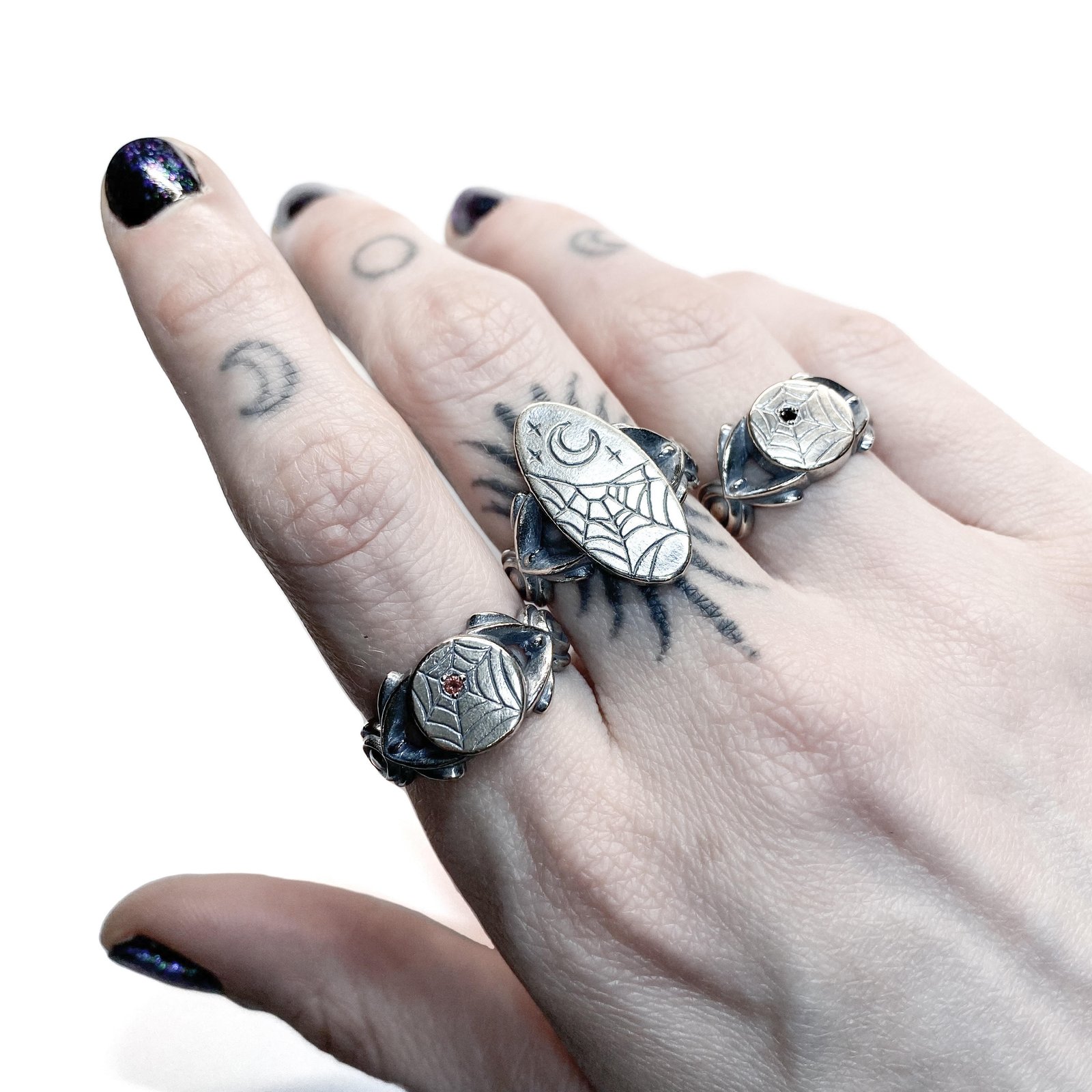 DG+AO Collection: Jeweled Web ring in sterling silver or gold