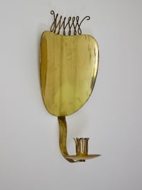 Image 1 of Pair of Brass Candle Sconces by Väinö Hamara, Finland