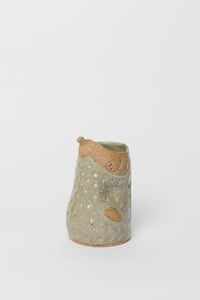 Image 1 of Medium Small Winged Dotted Green Handleless Bird Pitcher
