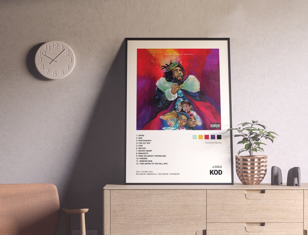  J. Cole - KOD Album Cover Poster