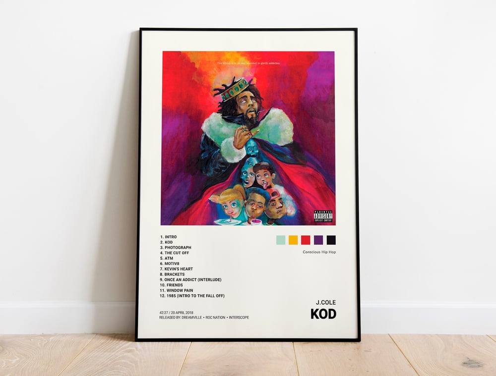 J. Cole - KOD Album Cover Poster