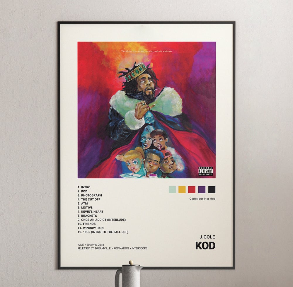  J. Cole - KOD Album Cover Poster