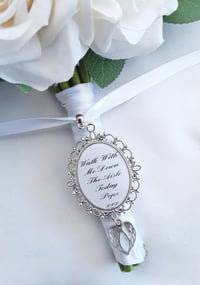 Image 2 of Personalised Large Bridal Bouquet Photo Memory Charm, Double sided wedding charm 