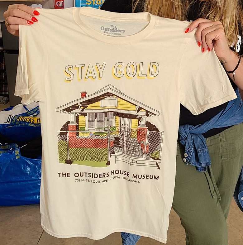 Image of Stay Gold "Outsiders House " Natural Cotton T-Shirt