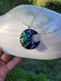 Image 4 of Titanium aura crescent moon necklace