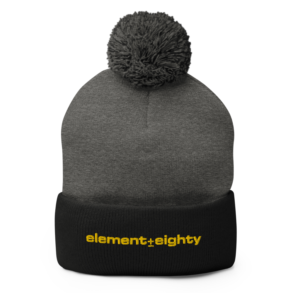 Element Eighty Gold Logo Pom-Pom Beanie