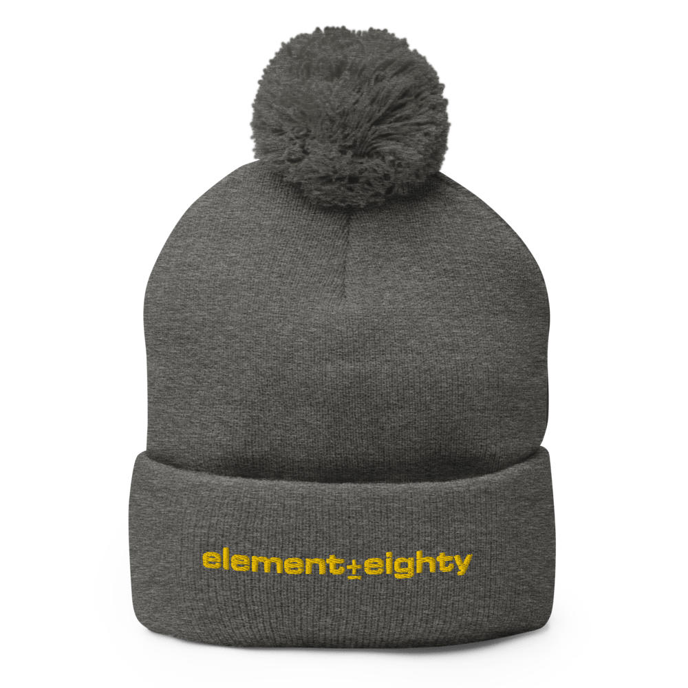 Element Eighty Gold Logo Pom-Pom Beanie