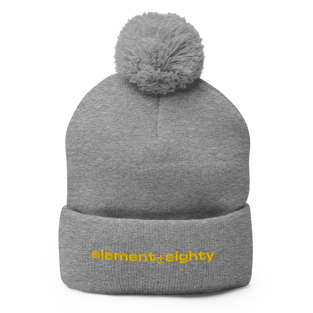 Element Eighty Gold Logo Pom-Pom Beanie