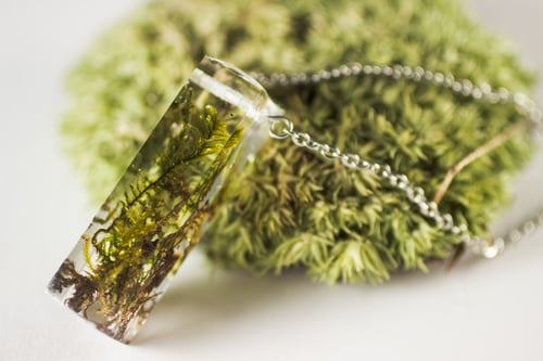 Image of Rectangular Moss Specimen Necklace