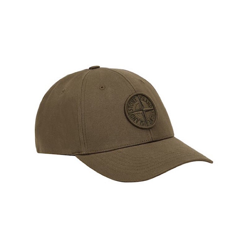 Image of STONE ISLAND 99661  6-PANEL CAP MILITARY GREEN