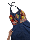 early 70s denim and patchwork halter dress 