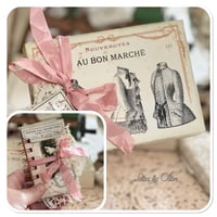 Image 1 of French Ephemera Box of lace samples and a lace sample snippet book