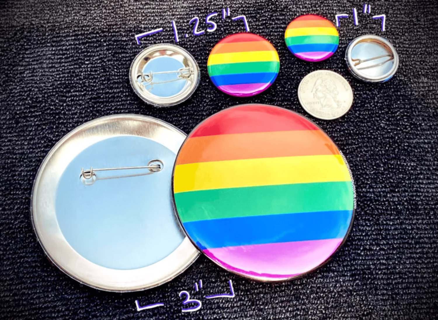 Gay Pride Rainbow Ribbon 25mm 1 button badge LBGT 