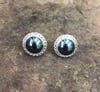 Hematite Round Rope Post Earrings (#1188)