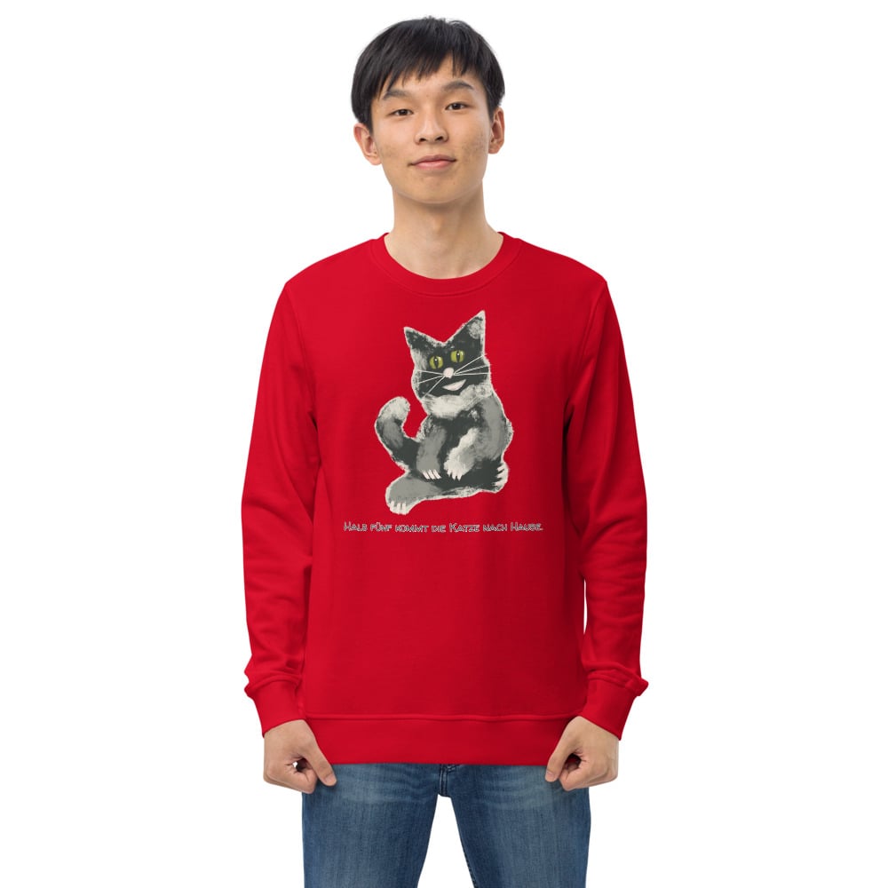 Image of Cozy Cat Unisex organic sweatshirt