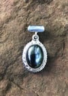 Hematite Oval Rope Pendant with Custom Bail (#1189)