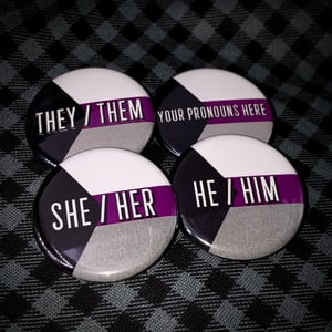 Pronoun Button - Demisexual Pride Flag - 1.25"