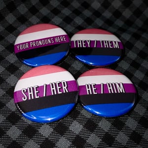 Pronoun Button - Genderfluid Pride Flag - 1.25"