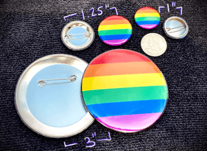Pronoun Button -  Genderqueer Pride Flag - 1.25"