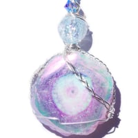Image 2 of Dichroic Aura Stalactite Slice Solar Quartz Pendant