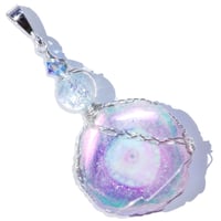 Image 1 of Dichroic Aura Stalactite Slice Solar Quartz Pendant