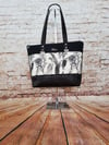 Camille black floral tote bag