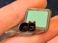 Image 2 of CAT ON LAPTOP PIN