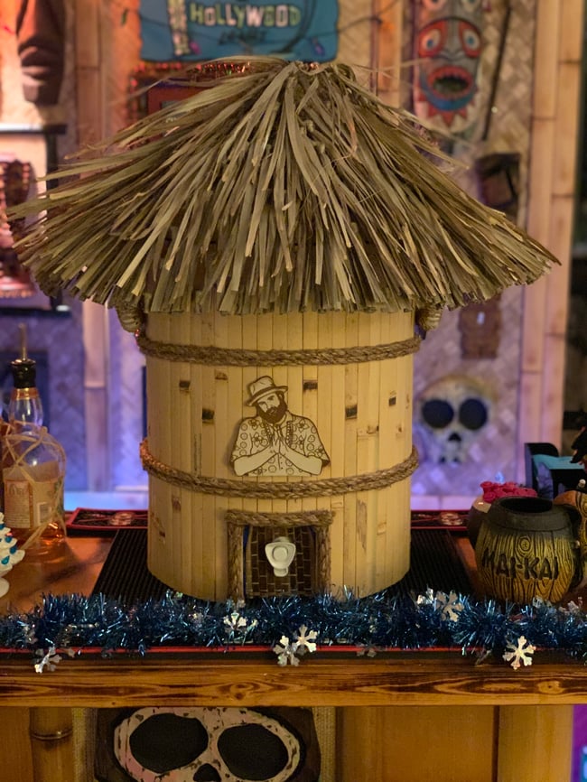 Tiki Cooler 5-gallon with Bamboo Matting (Custom)