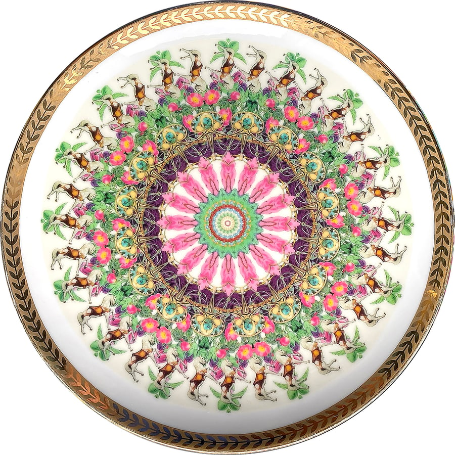 Image of Kaleidoscope A - Vintage German porcelain plate - UNIQUE PIECE - #0771