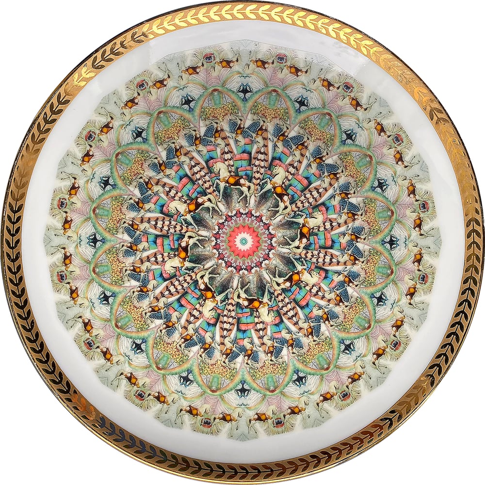 Image of Kaleidoscope B - Vintage German porcelain plate - UNIQUE PIECE - #0771